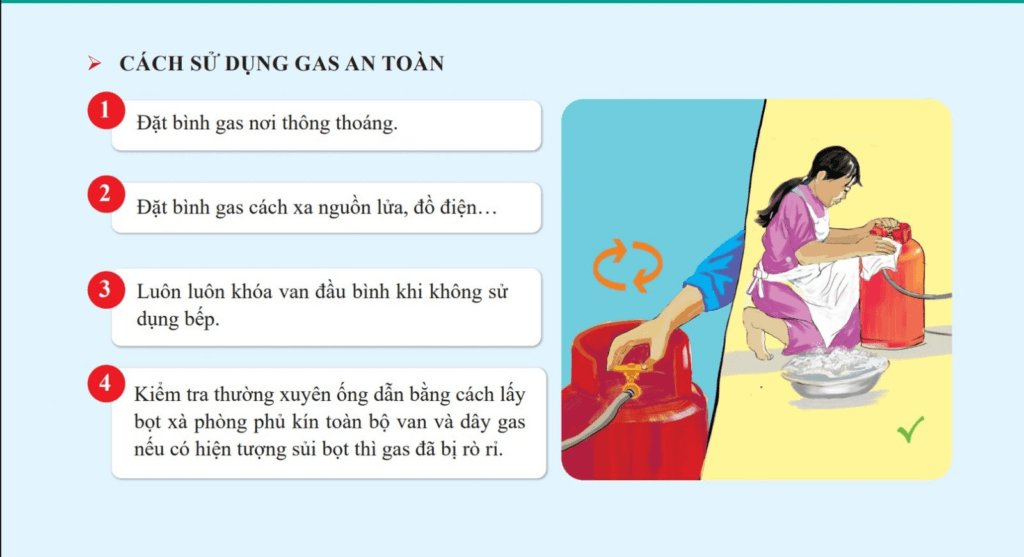 cách sử dụng gas an toàn 